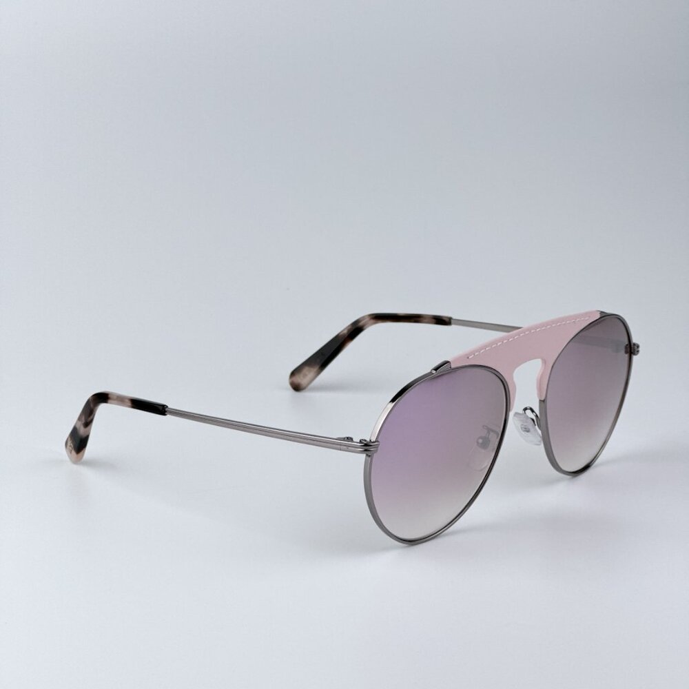 Loewe Women BRAND NEW Sunglasses LW40005U 14U Pink Leather Bordeaux Mirror Pilot - Picture 5 of 10